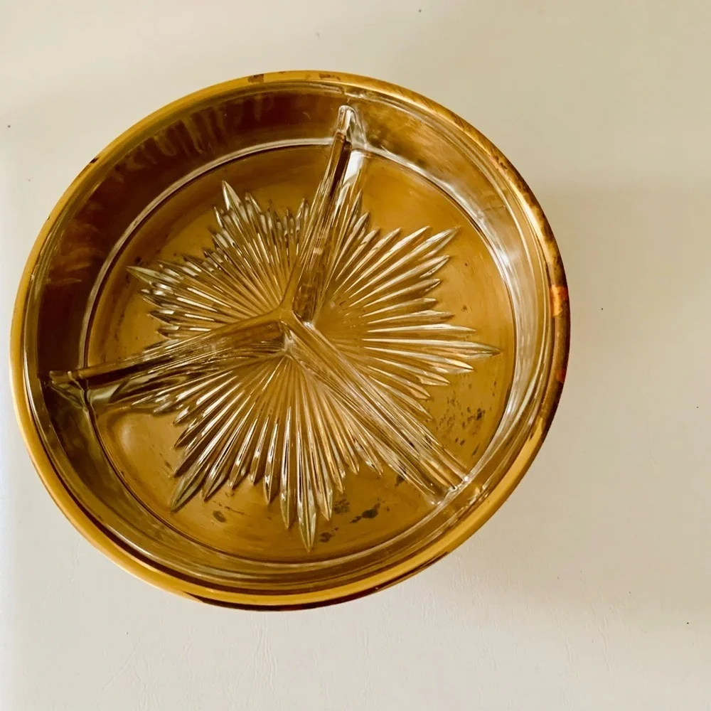 Mid century crudités dish